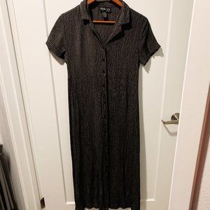 Style & co Petite Collared Black Maxi Dress w/tie